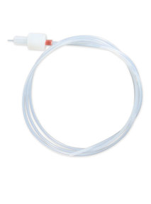PFA sample connector for Meinhard small-bore nebulizers. Small-bore PTFE tubing connected with 70 cm encapsulated 0.30 mm ID micro capillary. Yellow marker